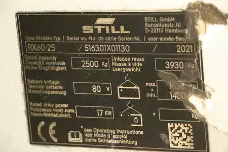 4-wiel elektrische heftrucks 2021  Still RX60-25 (2)