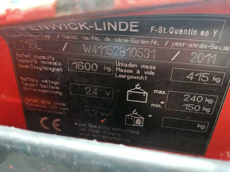 Wózki niskiego podnoszenia 2011  Linde T16L (9) 