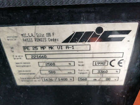 Lavtløftende truck 1998  Mic PE 25 MP (10) 