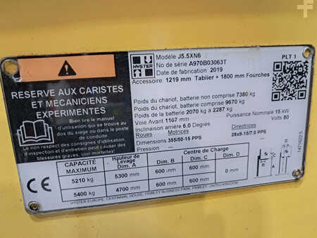 Elektro čtyřkolový VZV 2019  Hyster J5.5XN6 (10)