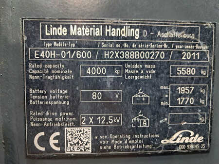 Elektryczne 4-kołowe 2011  Linde E40H-01/600 (11)