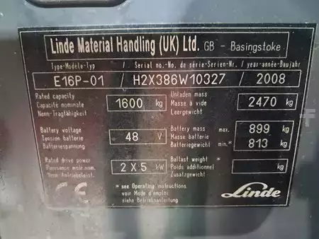 4-wiel elektrische heftrucks 2008  Linde E16P-01 (11)