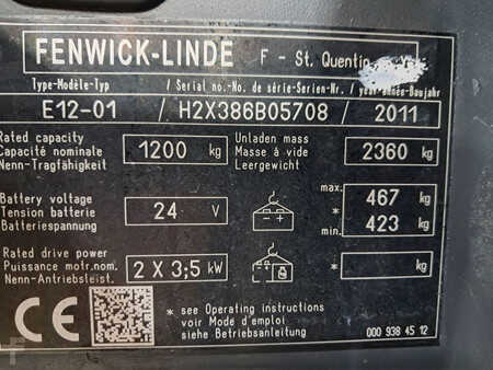 Elektryczne 3-kołowe 2011  Linde E12-01 (11)