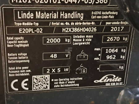 Sähkö - 4 pyör 2017  Linde E20PL-02 (11)