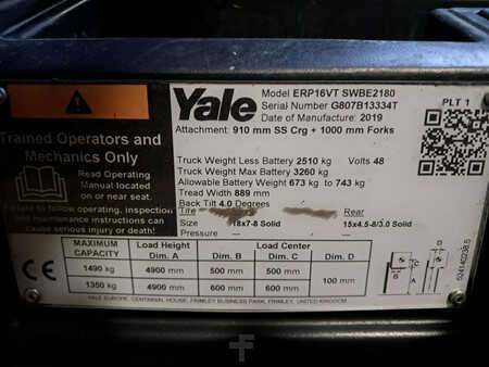 Elektro tříkolové VZV 2019  Yale ERP16VT (11)