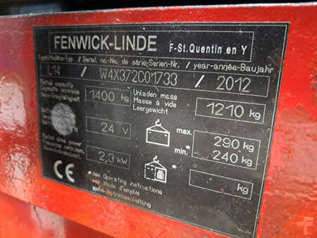 Wózek wysokiego podnoszenia 2012  Linde L14 (10)