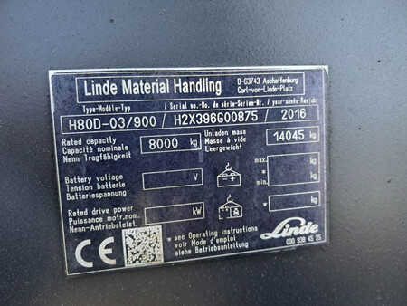 Wózki widłowe diesel 2016  Linde H80D-03/900 (11)