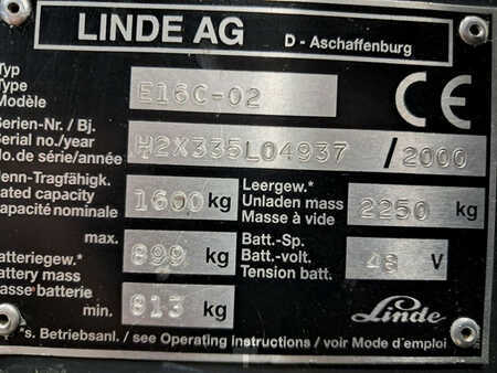 Carrelli elettrici 3 ruote 2000  Linde E16C-02 (10)