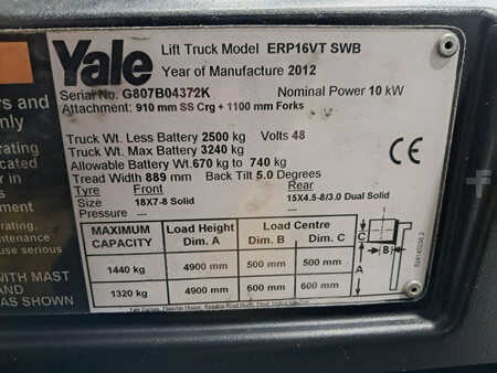 Elektro tříkolové VZV 2012  Yale ERP16VT SWB (11)