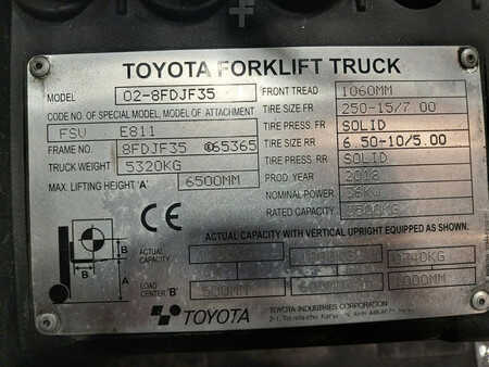 Diesel heftrucks 2018  Toyota 02-8FDJF35 (11)