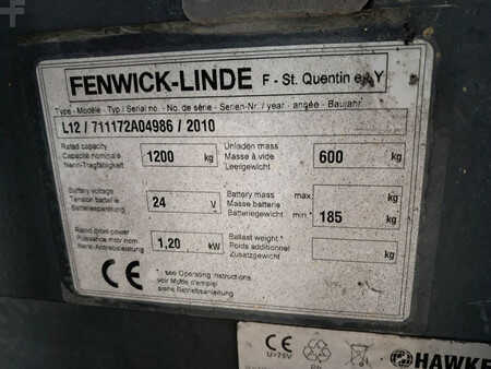 Wózek wysokiego podnoszenia 2010  Linde L12 (10)