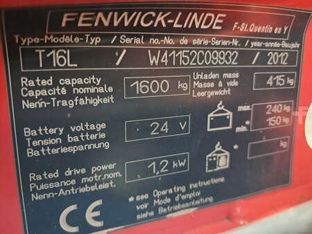 Transpallet elettrici 2012  Linde T16L (9)