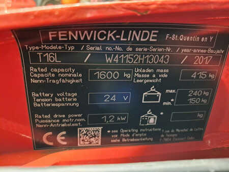 Transpaleta eléctrica 2017  Linde T16L (9)