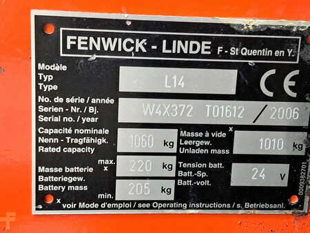 Ruční vysokozdvižný vozík 2006  Linde L14 (9)