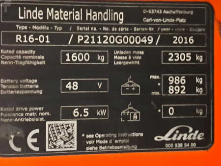 Carretilla retráctil  Linde R16-01 (12)