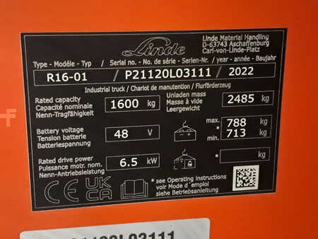 Carretilla retráctil  Linde R16-01 (11)