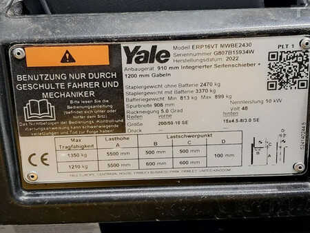 Chariots électriques à 3 roues 2022  Yale ERP16VT (11)