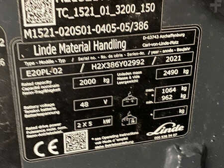 4-wiel elektrische heftrucks 2021  Linde E20PL-02 (11)