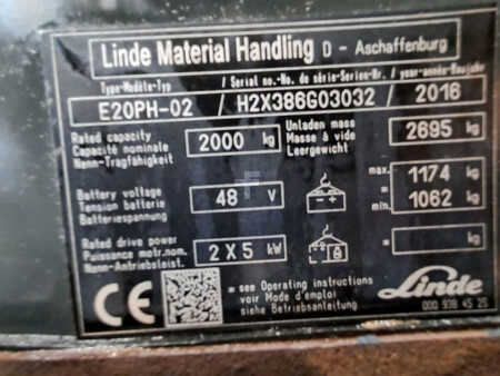 3-wiel elektrische heftrucks 2016  Linde E20PH-02 (11)