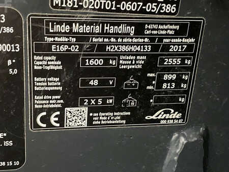 4-wiel elektrische heftrucks 2017  Linde E16P-02 (11)
