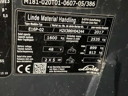 4-wiel elektrische heftrucks 2017  Linde E16P-02 (11)