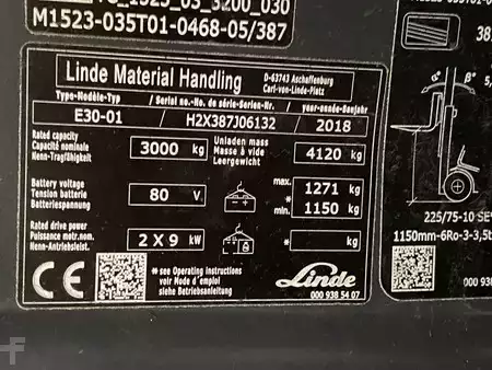Elektrisk- 4 hjul 2018  Linde E30-01 (11)