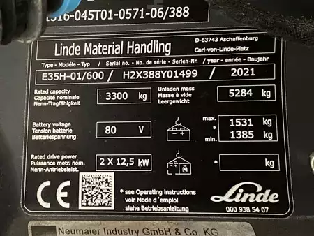 Carrelli elettrici 4 ruote 2021  Linde E35H-01/600 (10)