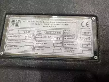 Lavansiirtovaunu 2018  Hyster P2.0SE (9)