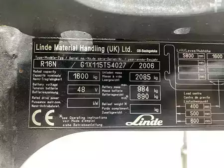 Rækketruck 2006  Linde R16N (10)