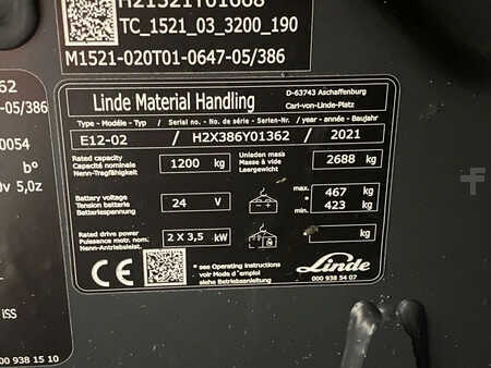 Eléctrica de 3 ruedas 2021  Linde E12-02 (10)