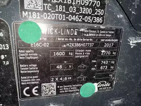 Elektrisk- 3 hjul 2017  Linde E16C-02 (12)