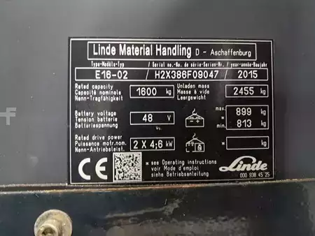 3-wiel elektrische heftrucks 2015  Linde E16-02 (11)
