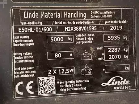 Elektro čtyřkolový VZV 2019  Linde E50HL-01/600 (11)