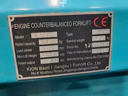 Empilhador diesel 2014  Baoli CD25 (10)