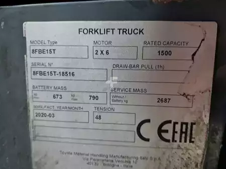 Електричний - 3 колеса  Toyota 8FBE15T (11)