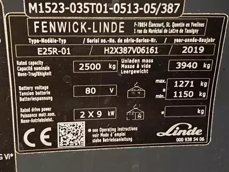 4-wiel elektrische heftrucks 2019  Linde E25R-01 (11)