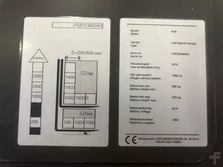 Wózek wysokiego podnoszenia 2019  Unicarriers PSP160STFVHP290 (6)