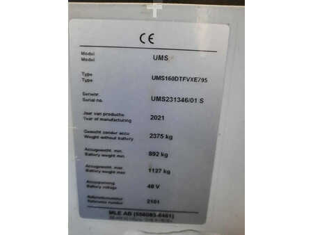 Työntömastotrukki 2021  Unicarriers 160DTFVXE795UMS (6)