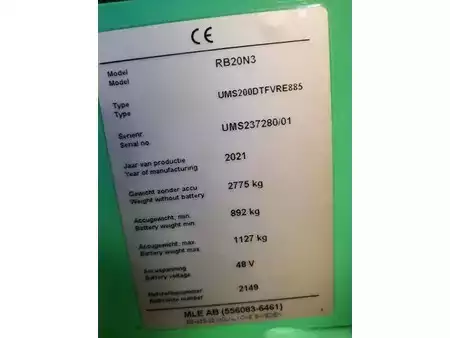 Skjutstativtruck 2021 Mitsubishi RB20N3 (6)