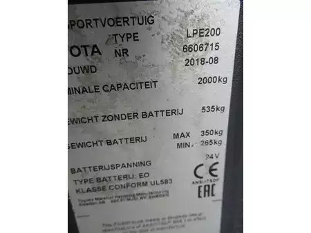 Elektromos emelőkocsik 2018  Toyota LPE200 (10)