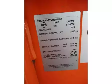 Nízkozdvižný vozík 2015  BT LPE250 (10)