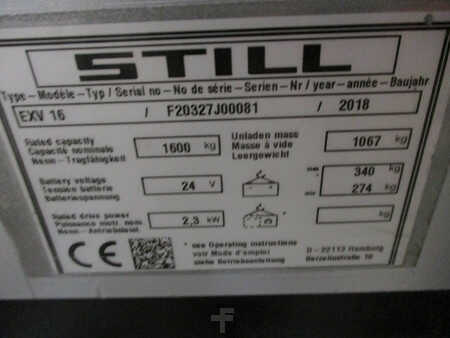 Apilador eléctrico 2018  Still EXV16 (13)