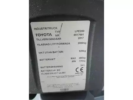 Elektromos emelőkocsik 2017  Toyota LPE200 (9)