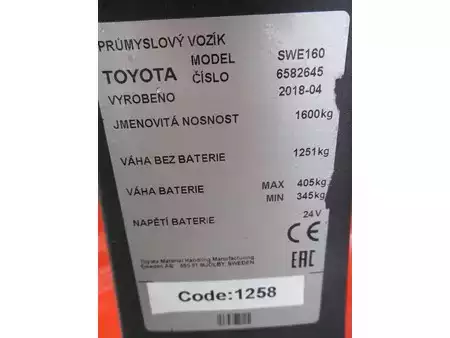 Ruční vysokozdvižný vozík 2018  Toyota SWE160 (12)