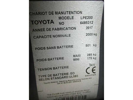 Transpallet elettrici 2017  Toyota LPE200 (10)