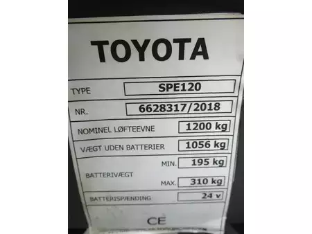 Ruční vysokozdvižný vozík 2018  Toyota SPE120 (13)