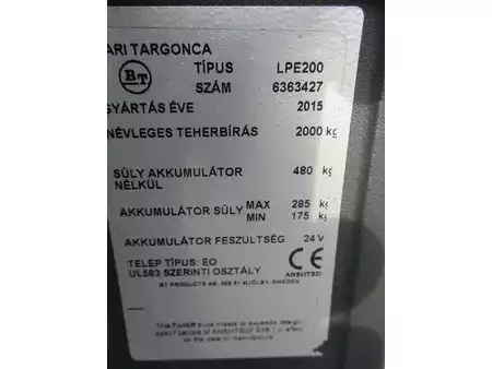 Nízkozdvižný vozík 2015  BT LPE200 (9)