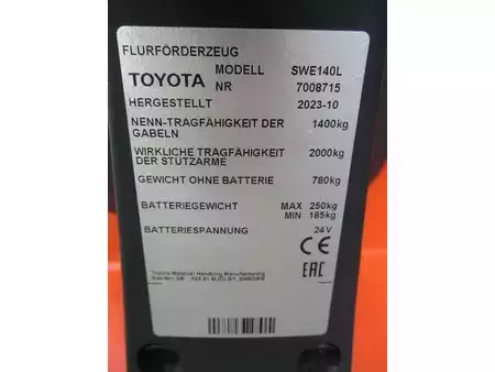 Ruční vysokozdvižný vozík 2018  Toyota SWE140L (13)