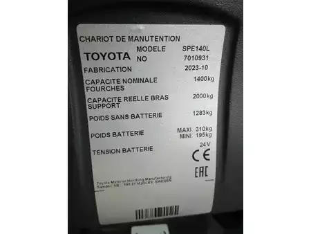 Wózek wysokiego podnoszenia 2023  Toyota SPE140L (16)