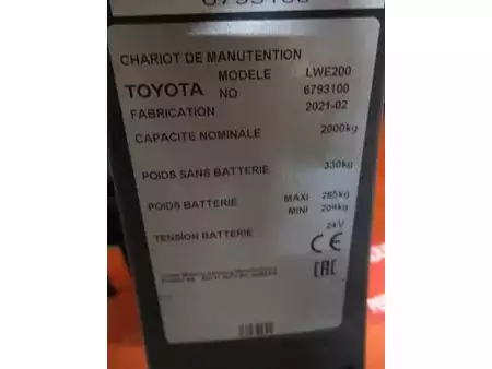Elektrische palletwagens 2021  Toyota LWE200 (8)